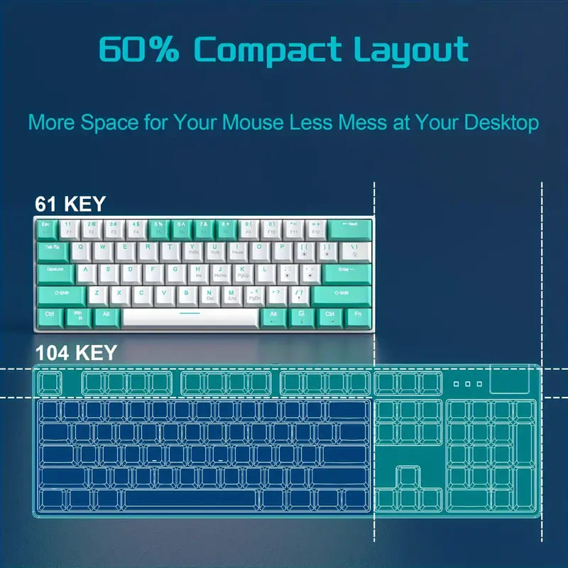 Compact Mechanical Gaming Keyboard with Silent Switches